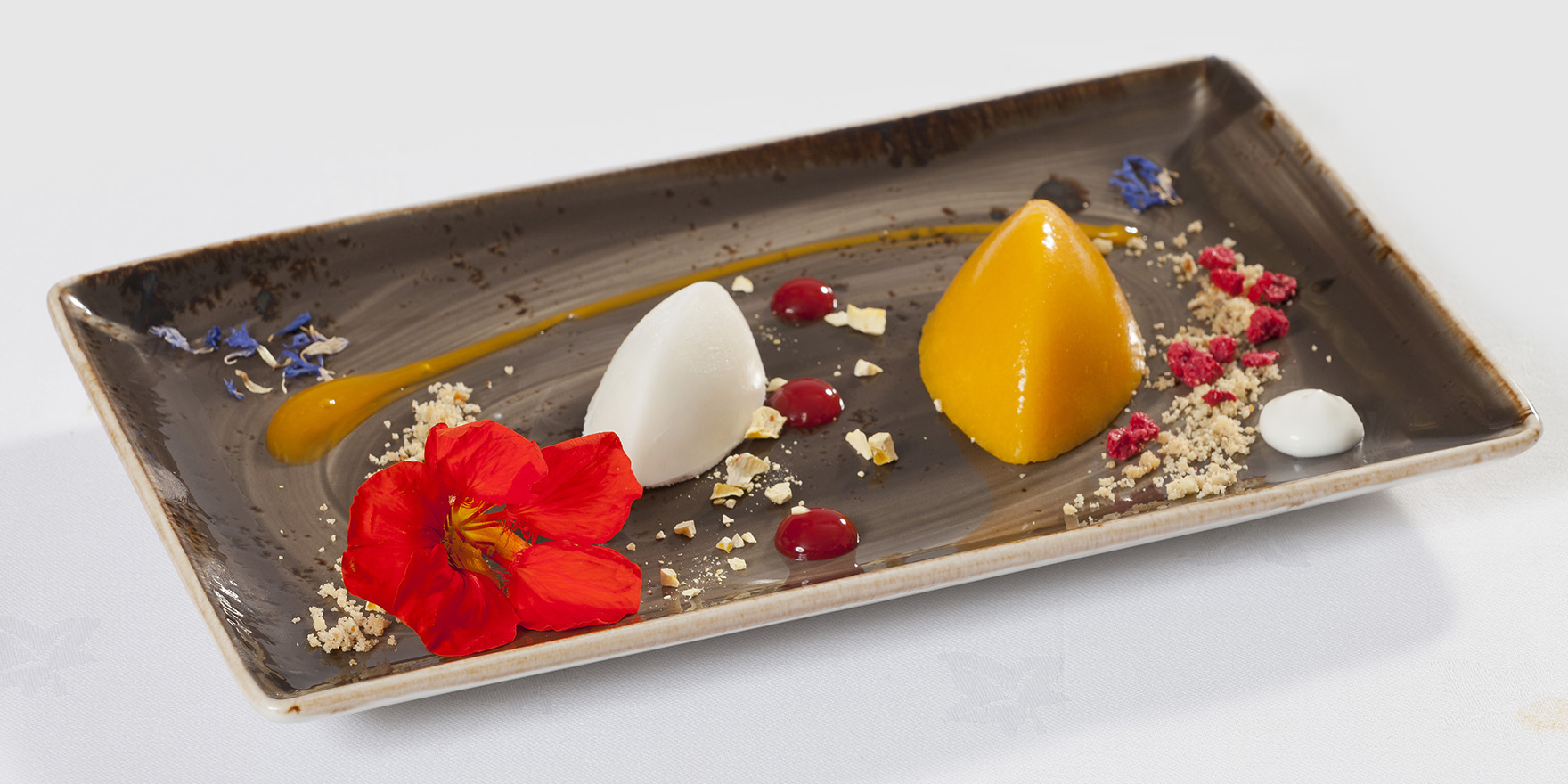 Peach pannacotta